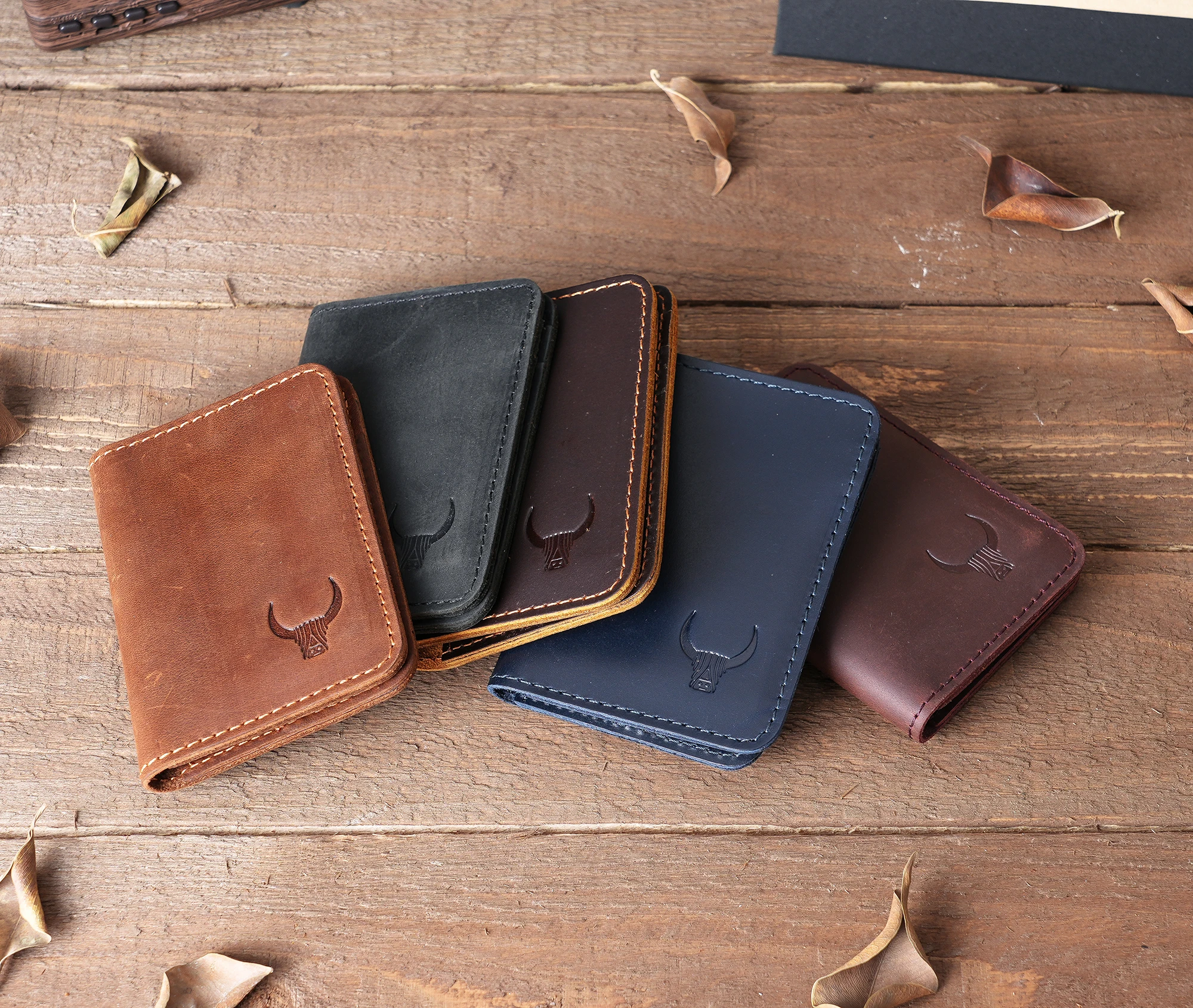 Men's Front Pocket Minimalist Cowhide Full Grain Leather Slim Wallet Card Holder ID License Bank Credit Card Vintage Retro NEW 6