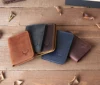 Men's Front Pocket Minimalist Cowhide Full Grain Leather Slim Wallet Card Holder ID License Bank Credit Card Vintage Retro NEW 6