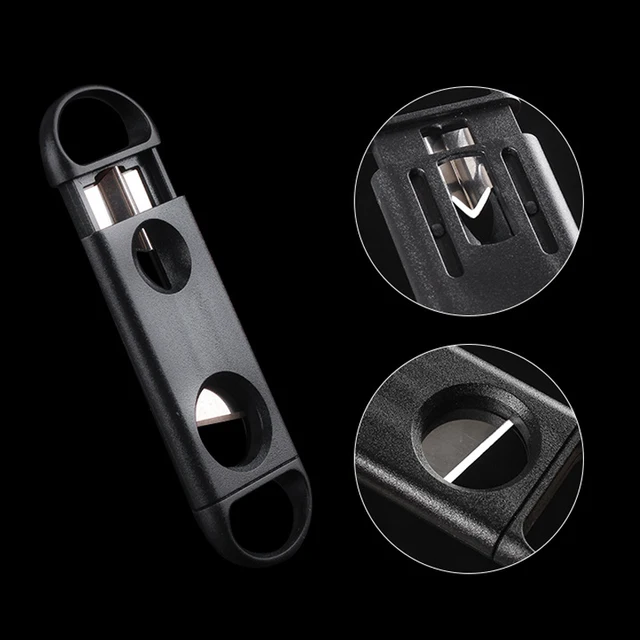 DEJAYA Cigar Cutter ABS Case Stainless Steel V Shape Sharp Blade Cigarro Knife Hole Opener Smoke Cigarrera Accessories Dual Use - Image 5