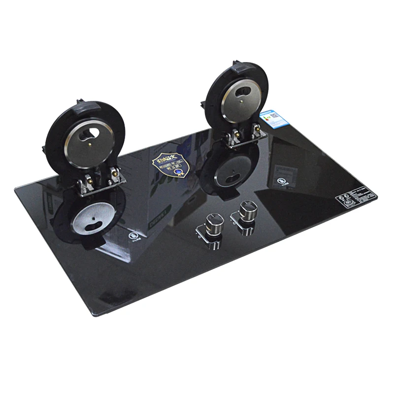 Folding Gas Stove Household Energy-Saving Fire Stove Natural Gas Liquefied Tempered Glass Panel Double-Hole Hot