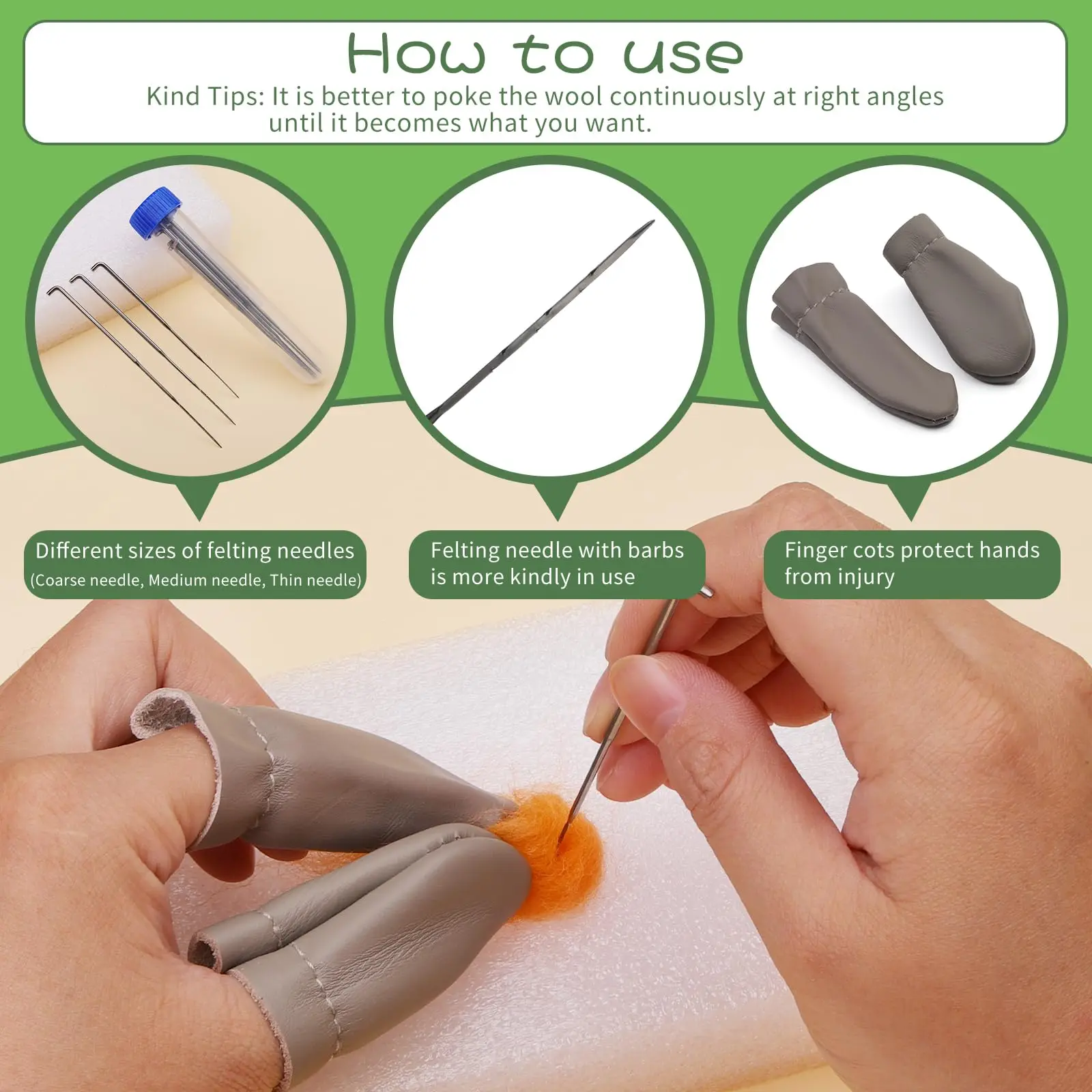 Needle Felting Kits for Beginners Christmas Needle Felting Supplies with Basic Felt Tools Instructions for DIY 1/2/4PCS needle felting kit,wool felting kit,needle felting painting kit