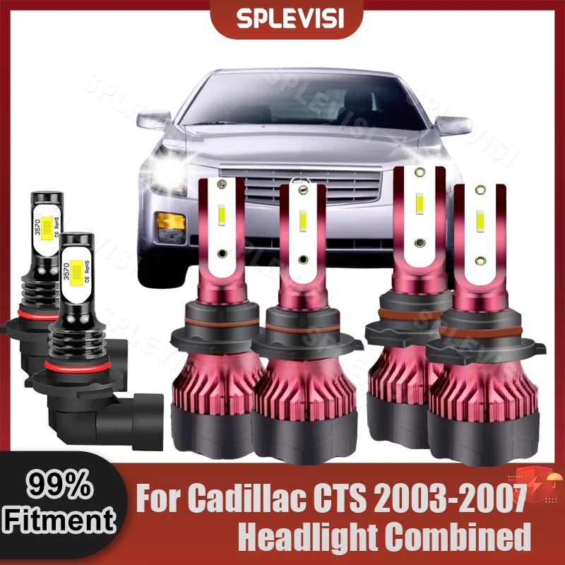 

Superior CSP Chip 6000K HID White Hi Low Beam Fog Lamp For Cadillac CTS 2003 2004 2005 2006 2007 LED Headlight Fog LED Bulbs Set