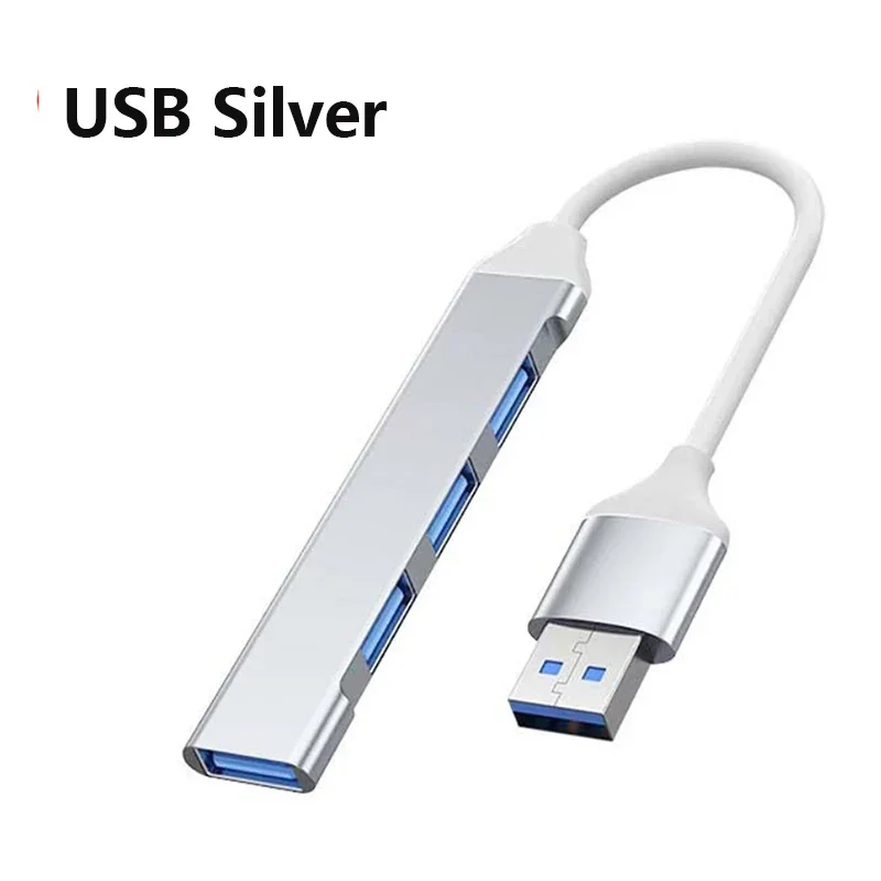 High-Speed 4-Port USB 3.0 Hub with Type C Splitter
