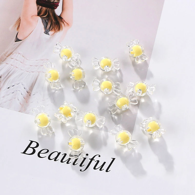 

Clear Candy Shaped Acrylic Beads 50pcs 9*17mm Spacer Beads for Jewelry Making DIY Accessories Bracelets Necklace Handmade Crafts