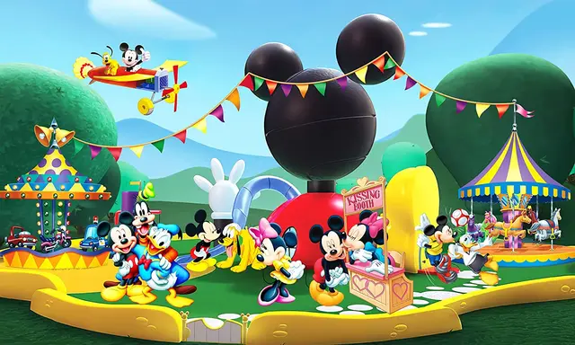 Mickey Mouse Clubhouse Backdrop for Birthday Party Decorations Park ...