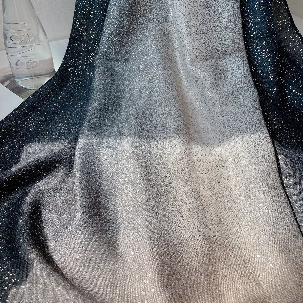 2024 New Female 180x90 Sprinkle Gold Full Star 100% Cotton and Linen Gradient Color Warm Travel Sun Protection Shawl Headscarf