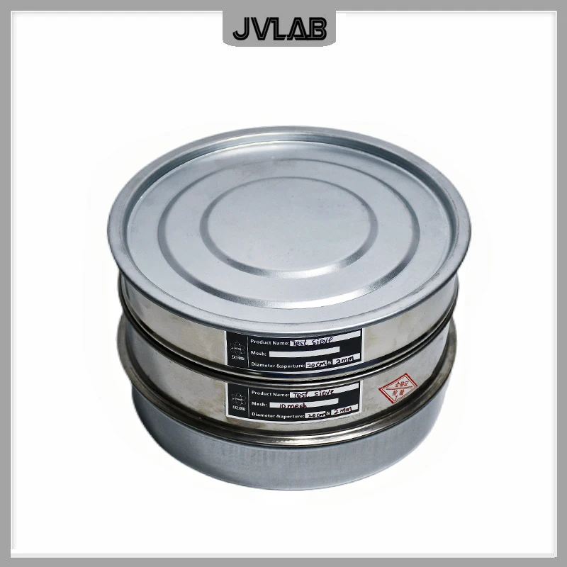 Cover And Tray for Test Sieve Diam. 20 cm Galvanized Lid And Bottom for Laboratory Sampling Inspection Pharmacopeia Sieve 1/PK
