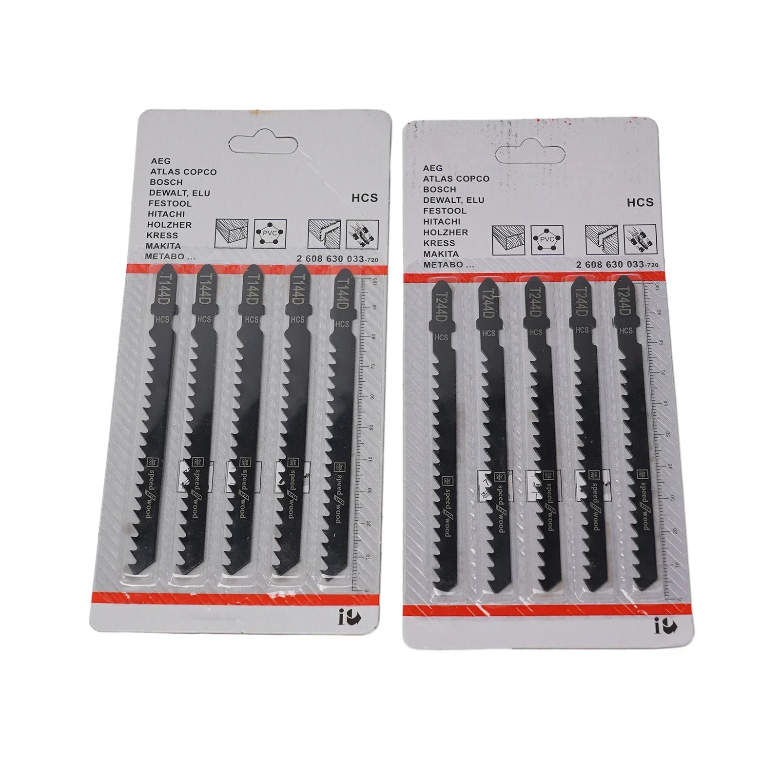 HCS JigSaw Blade Kit T144D/T244D High Speed Jig Saw Blades 10Pcs/set for Wood Metal Board Plastic Cutting Saw Blade Power Tools