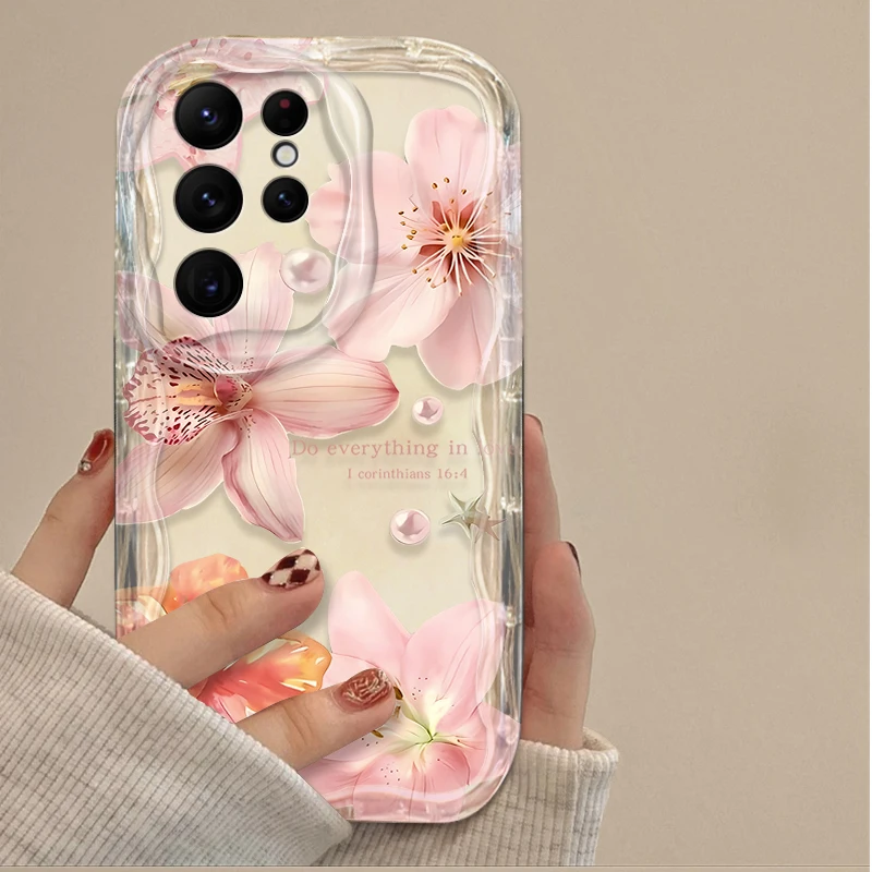 Pink Cherry Blossom Silicone Phone Case