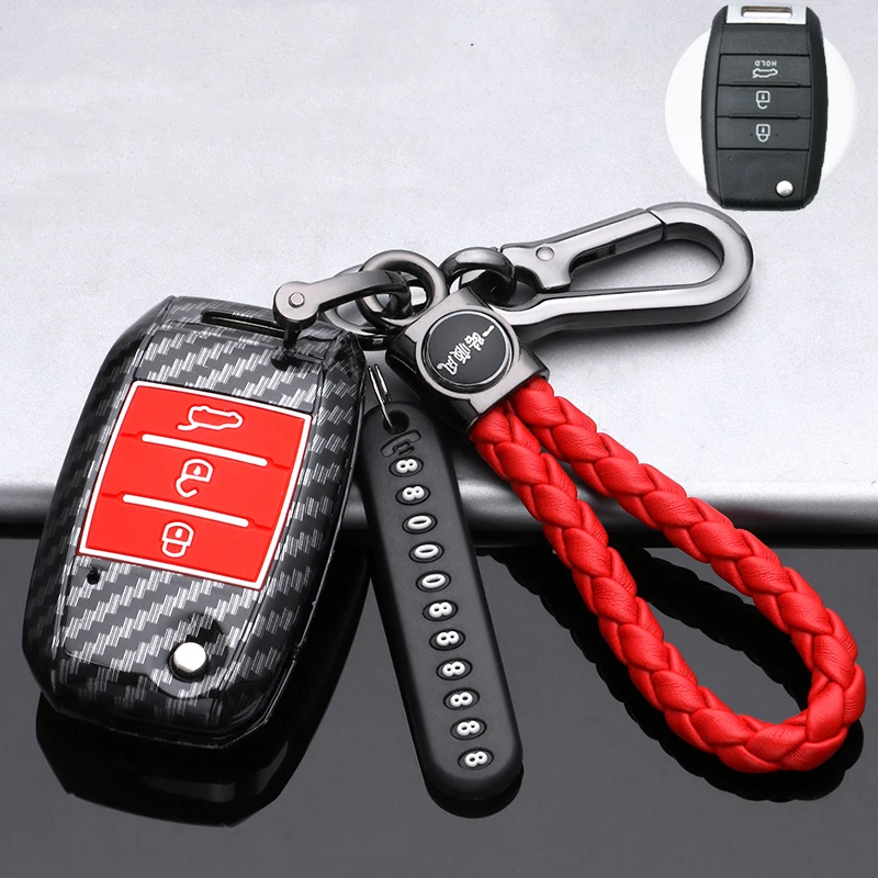 ABS Carbon Car Key Cover Fob Case Protect For Kia Sportage Carens Seltos Stonic Niro Pro Ceed Rondo Picanto Morning Accessories