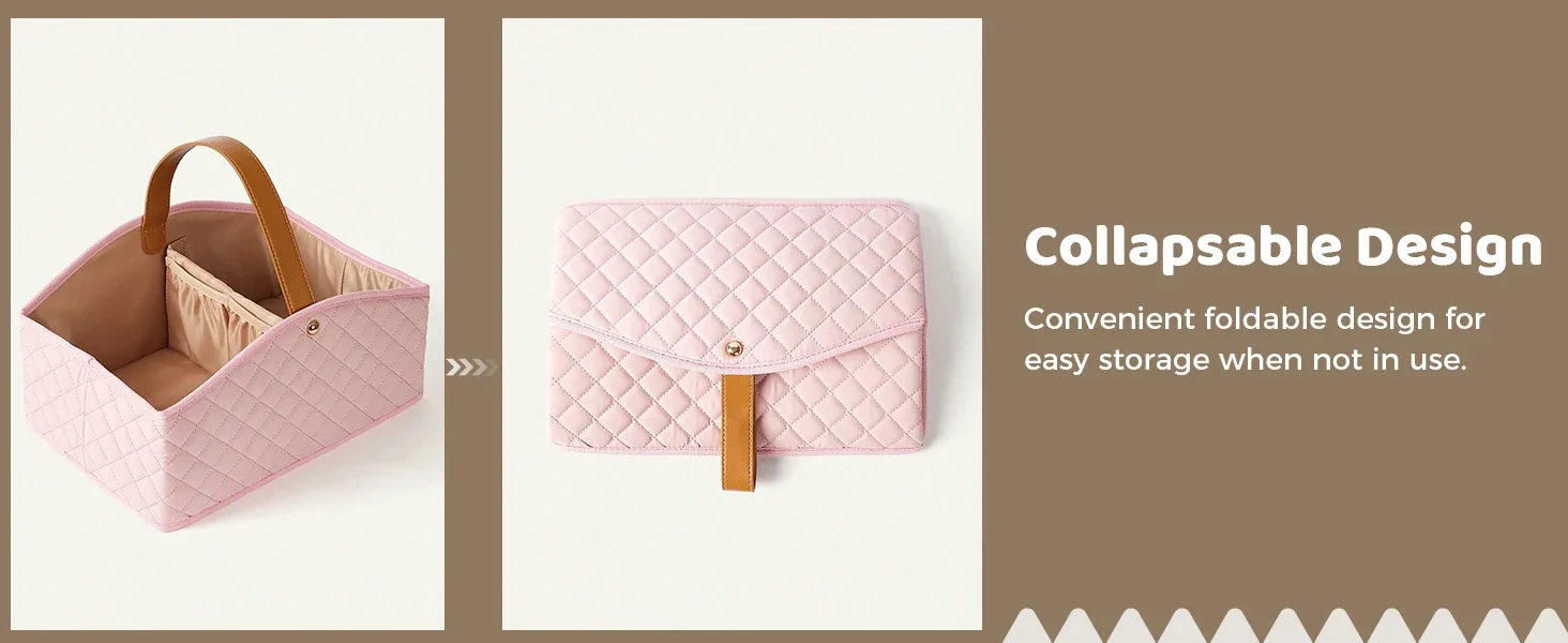 Baby Diaper Caddy Organizer for Changing Table Baby Storage Basket for Diapers and Baby Wipes