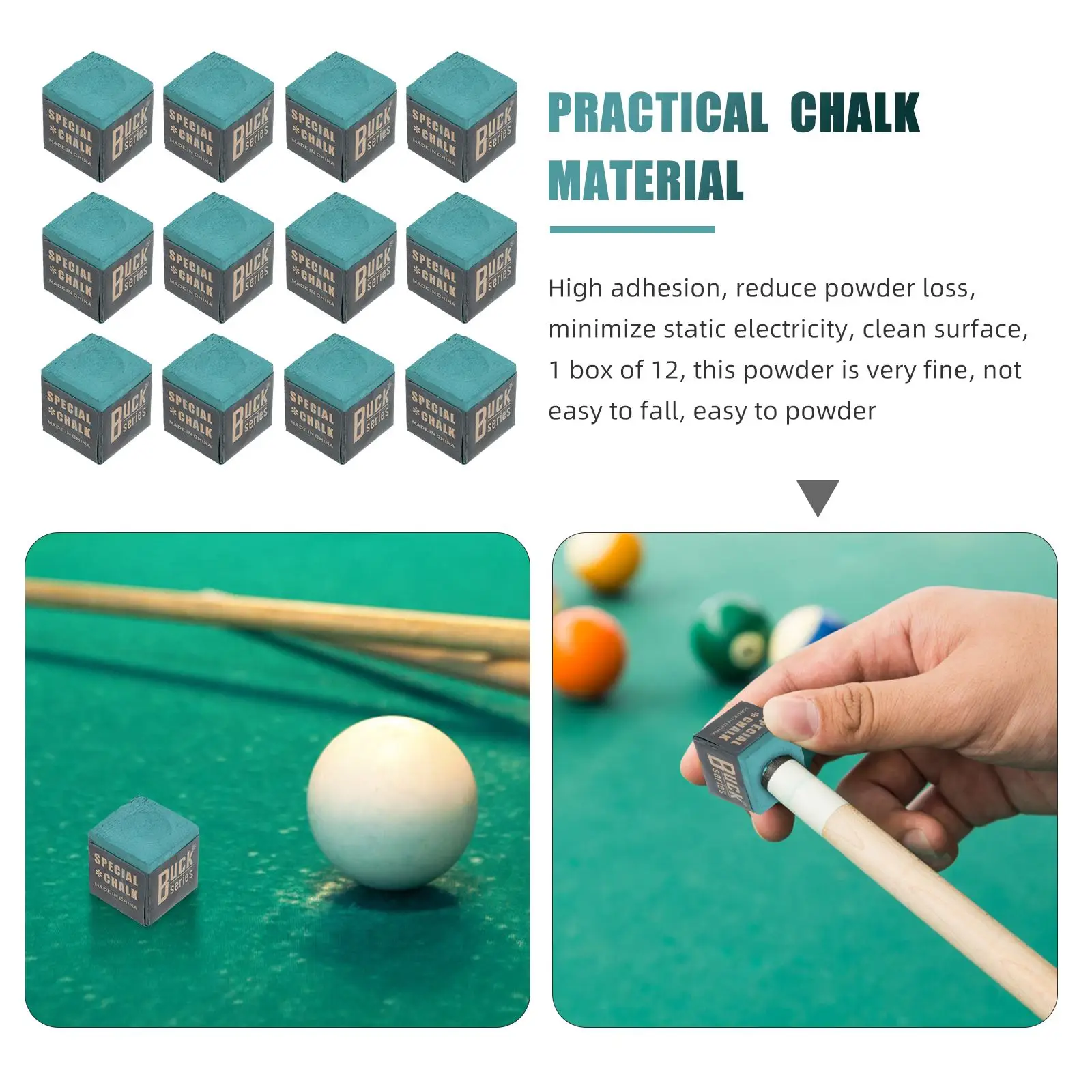 24Pcs Pool Chalk Professional Billiard Accessories Stick Wiping Powder Pool Table Chalk Snooker Balls Table Sports billiard chalk