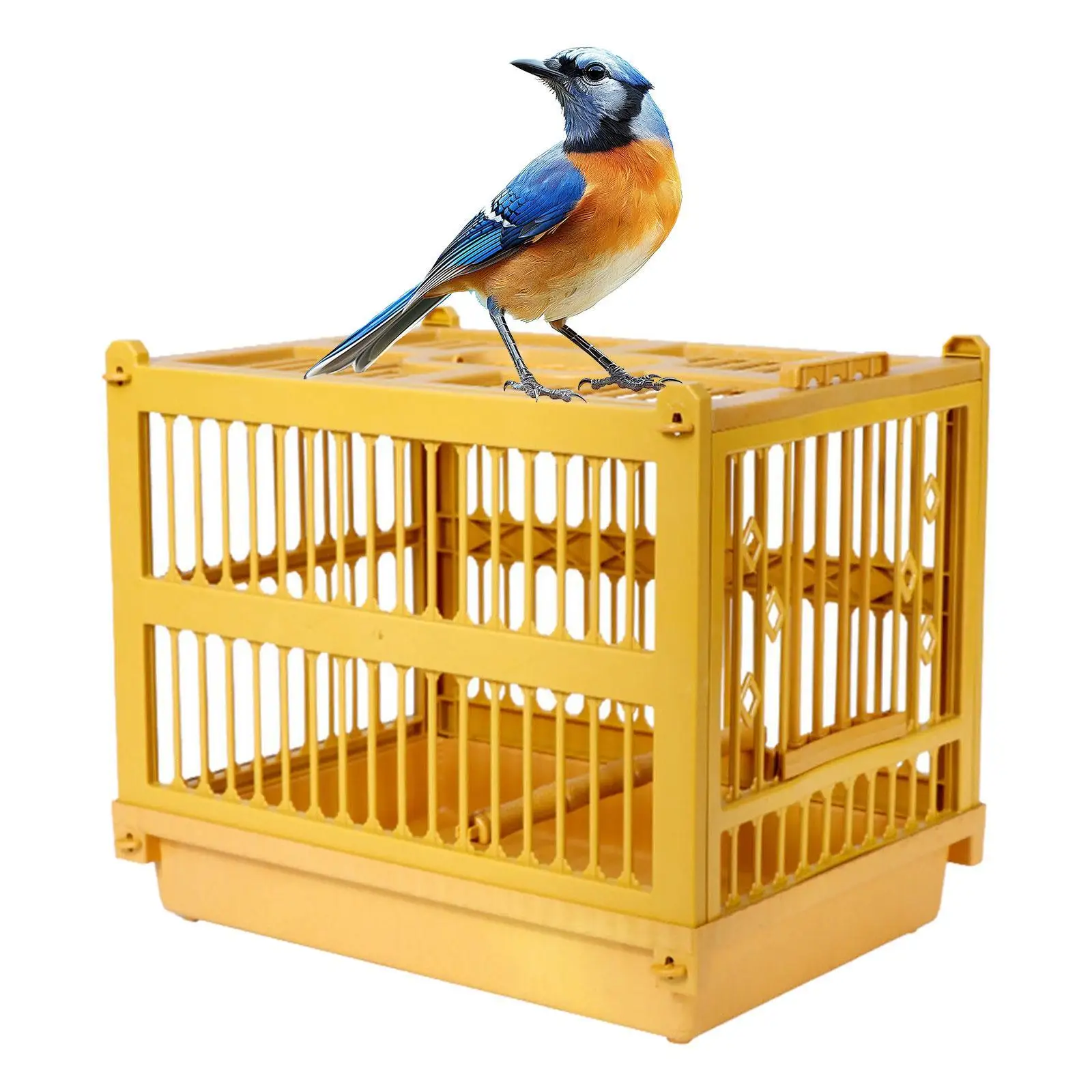 Bird Bathing Cage Easy to Use Bird Carrier Foldable Pet House Parrot Stand Cage for Macaw Lovebirds Small Birds Finches Budgies