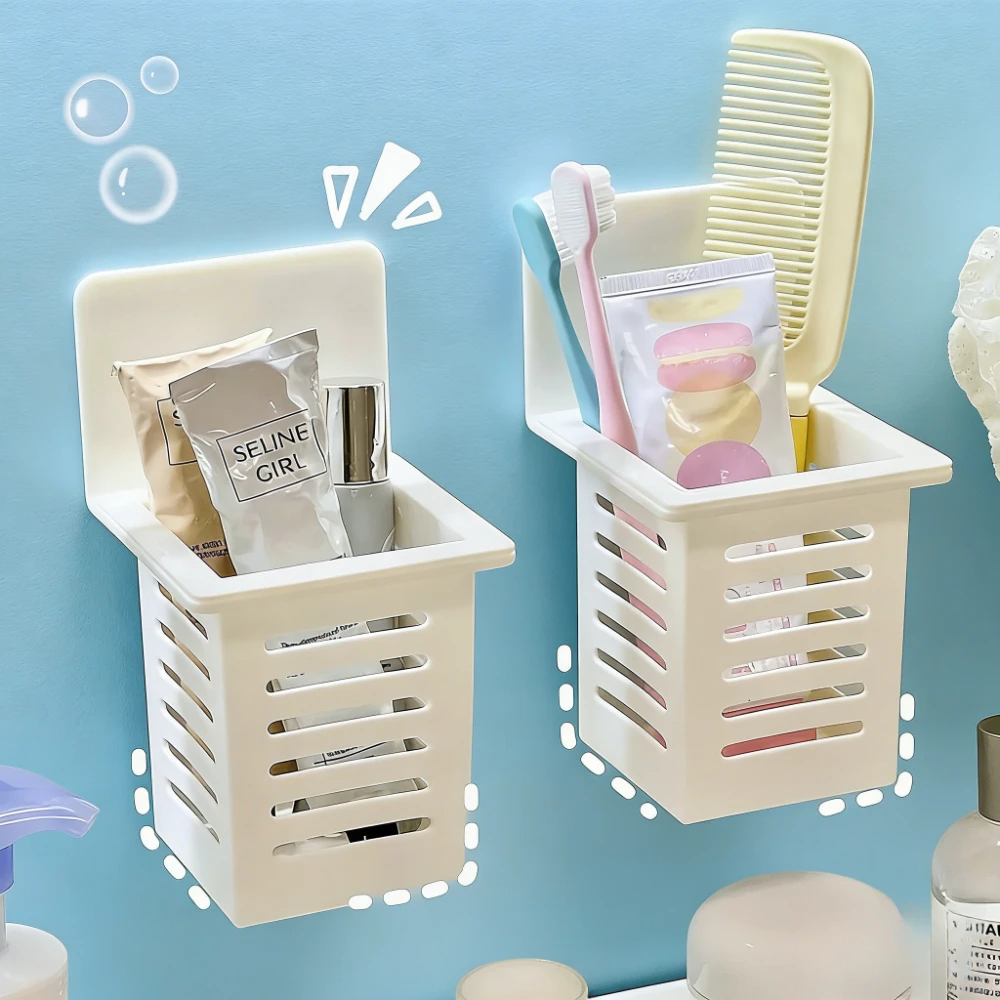 Wall Mounted Toothbrush Holder Set for Bathroom Spoons and Forks Holder for Kitchen Space Saving Toothbrush Storage