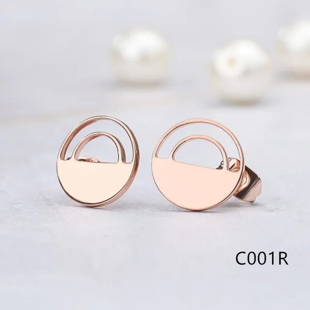 Round Design Earring Studs Elegant Fashion Women Jewelry Girl Gifts