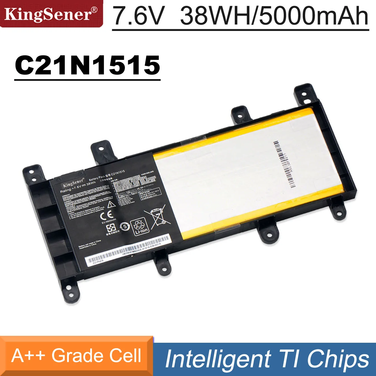 KingSener C21N1515 Laptop Battery For ASUS F756UW F756UX K756UW P2720UQ P2730UQ P2740UQ P756UJ R753UA R753UB R753UX X756U 38WH