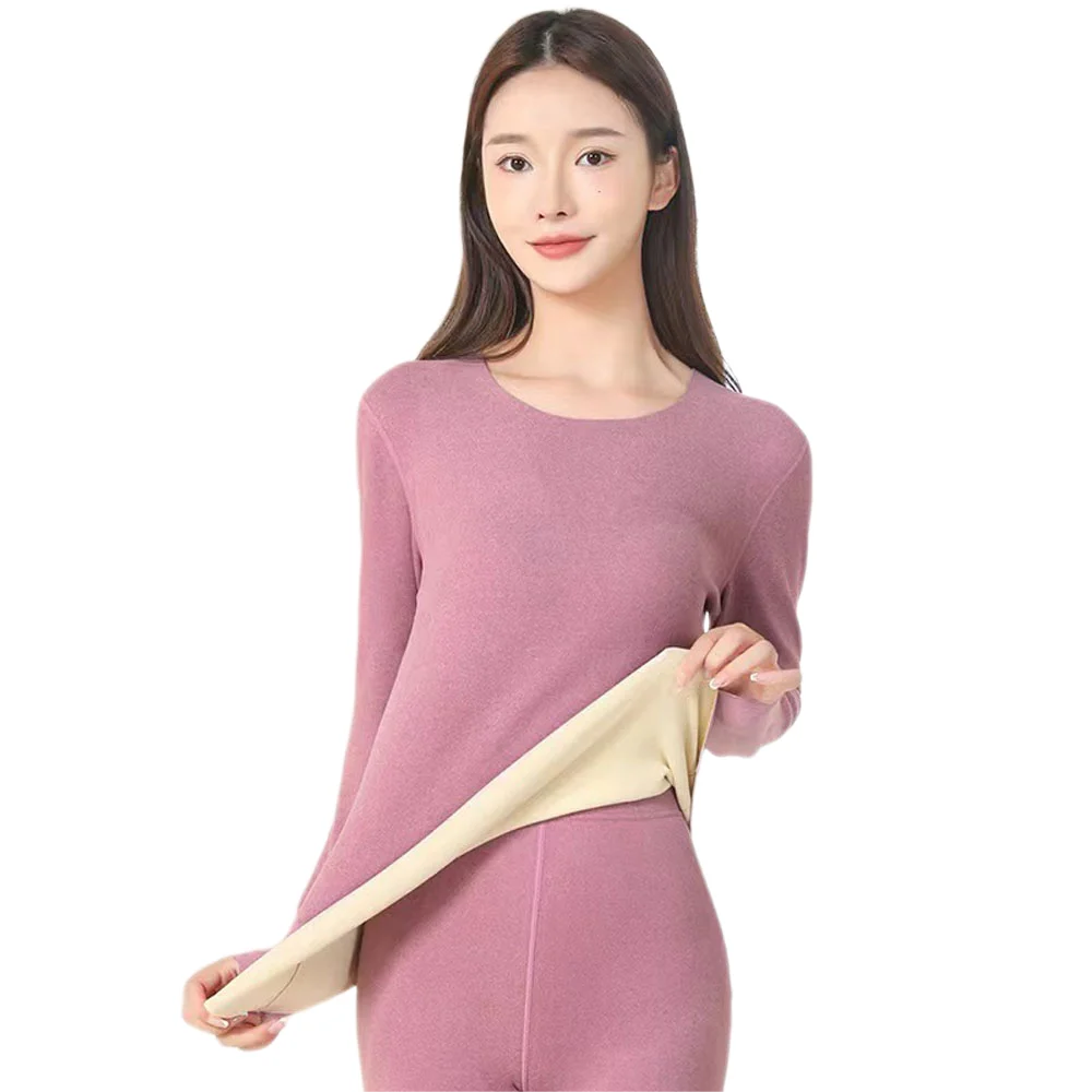 

Antistatic Women Thermal Underwear Set Fashion Autumn Winter Seamless Thick Warm Lingerie 2 Piece Woman Clothing Suit Tops Pants