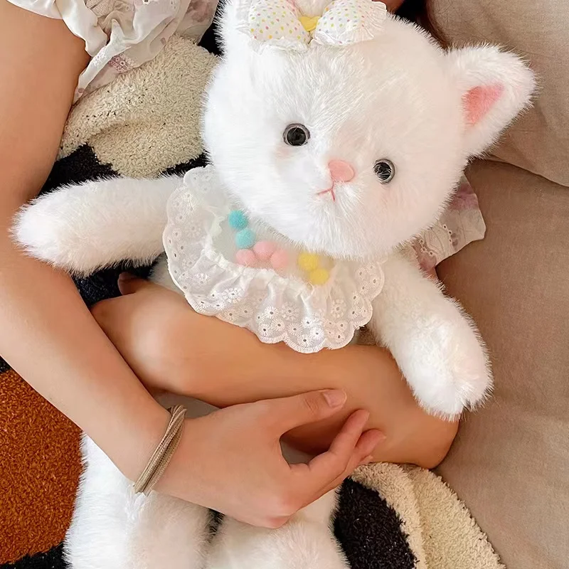 귀여운 갈색 테디 베어 흰색 고양이 토끼 플러시 장난감, 부드러운 박제 동물, ..