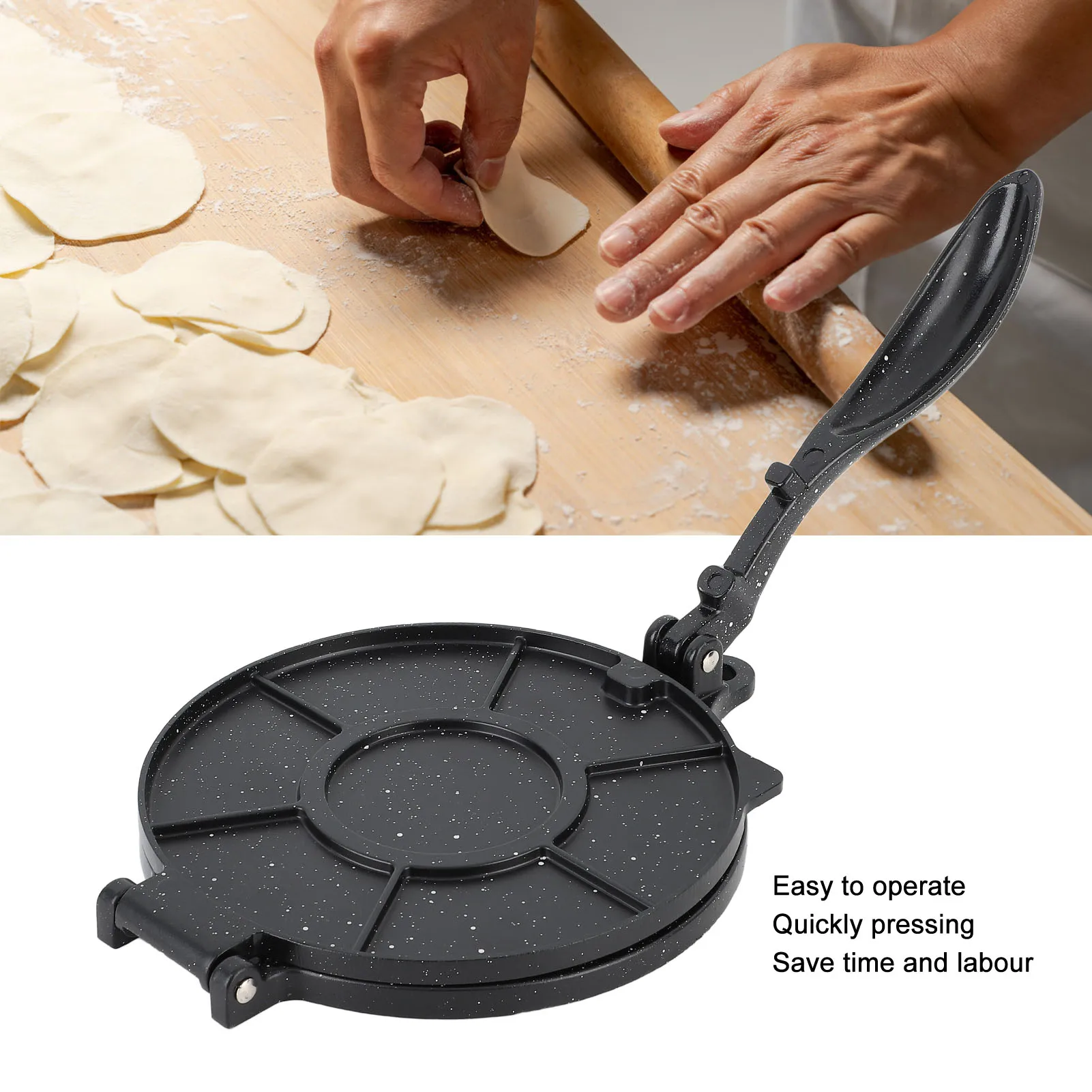 Tortilla Maker Aluminum Labor Saving Multifunctional Stove Top Pan Rotis Press Rotis Press for Dumpling Skin Dough
