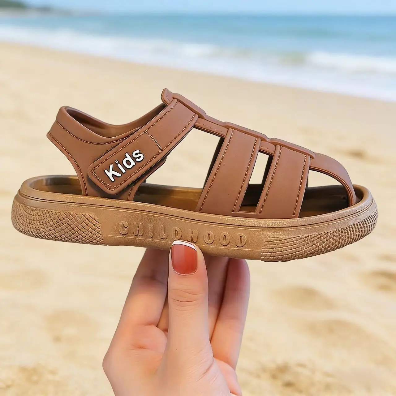 2026 Sommer Kinderschuhe Mädchen Sandalen Neu Einfache Hohle Schulschuhe Multifunktionale Modische Kinder-Strandsandalen – Detail 7