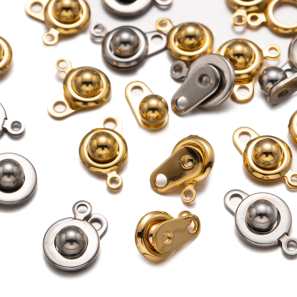 5/10 stücke Edelstahl Druckknopf Verschluss Stecker Verschluss Haken DIY Halskette Armband Schmuck Herstellung liefert Zubehör – Detail 6