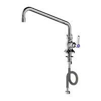 ก๊อกน้ําติดดาดฟ้าอุณหภูมิเดียวเชิงพาณิชย์พร้อมหัวฉีดสวิงและคอห่านหมุนสําหรับอ่างล้างจาน - โครงสร้างทองเหลืองทนทาน 1