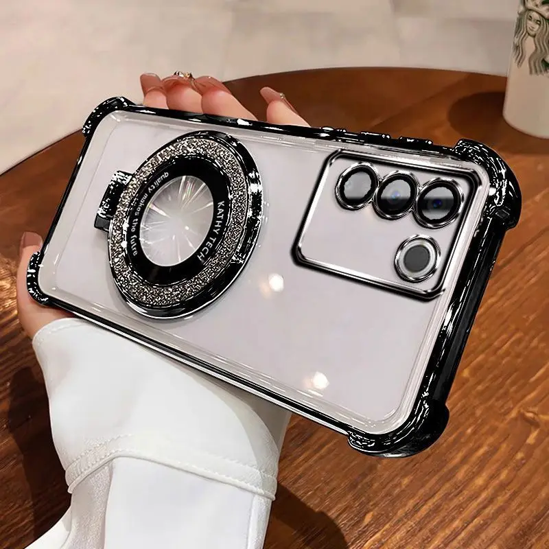 Magnetic Holder Anti-Fall Soft Transparent Phone Case
