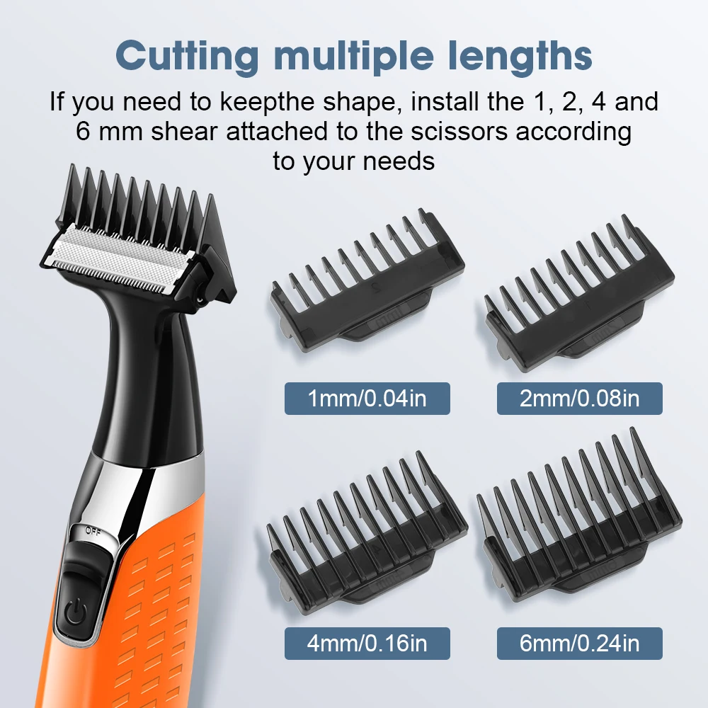 Kemei KM-1910 Waterproof Electric Shaver Eyebrow Trimmer USB Rechargeable Razor Men's Beard Trimmer Shaving Machine 5