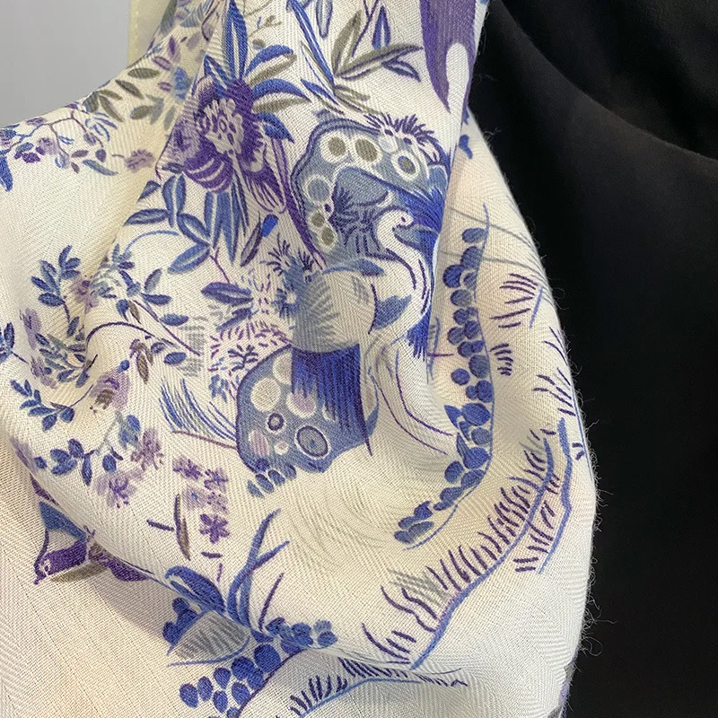 Floral Print 70cm Square Scarf Image 3