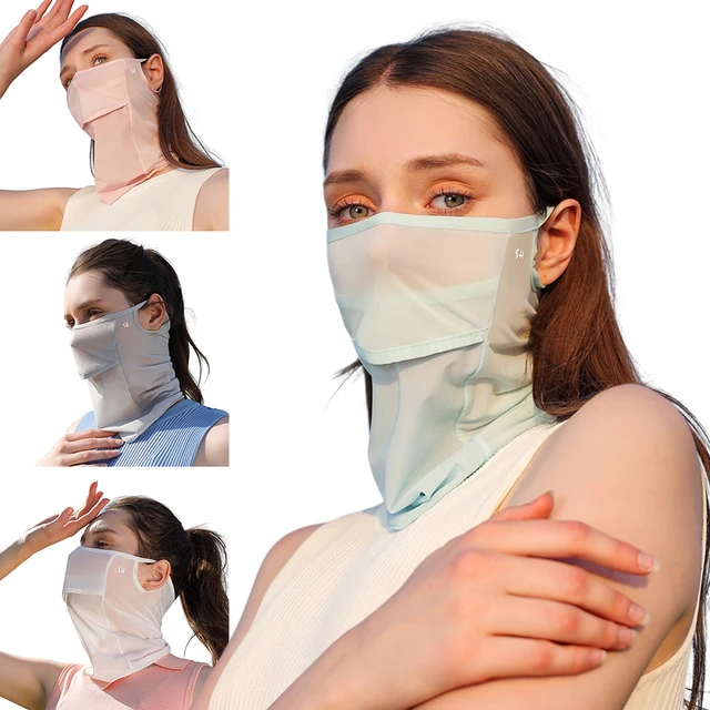 Ice Silk Face Scarf Breathable Full Face Sun Protection Mask Soft