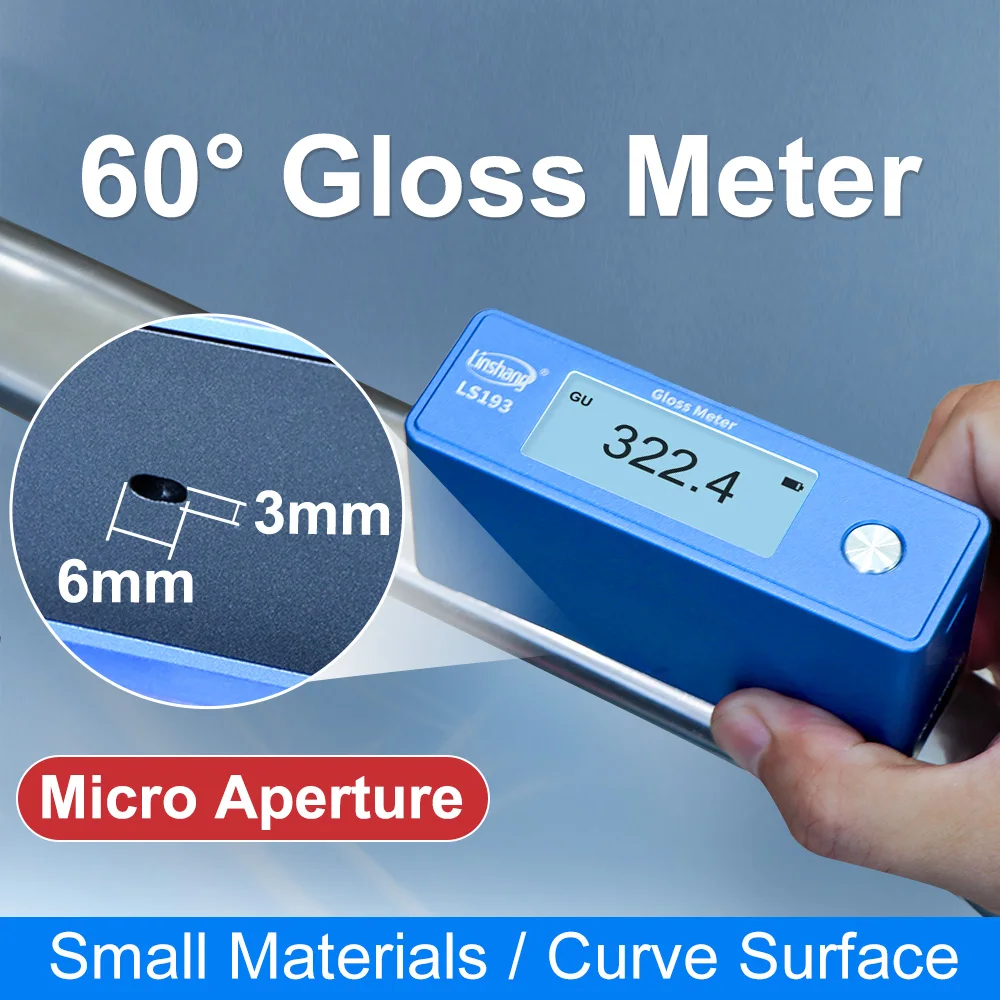 Micro Aperture Gloss Meter 60 Degree Small Area Glossmeter for Polishing Gloss Tester for Curved Arc-shaped Metal LS193