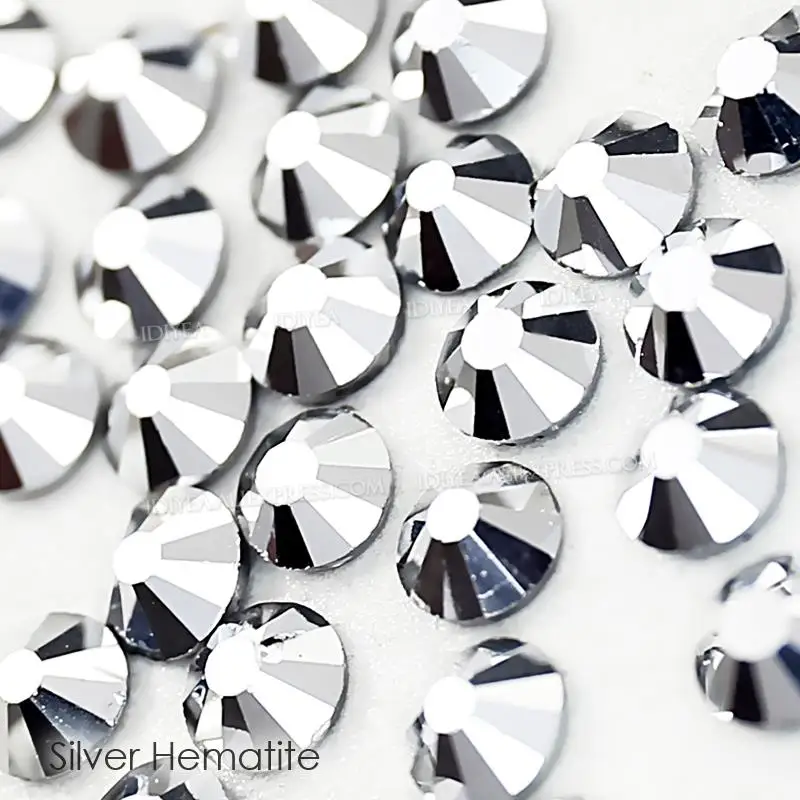 300 Pezzi Strass Termoadesivi Hotfix – Hematite Borchiato Specchiato Silver – SS16 4mm – Per Tessuti E Decorazioni - 2