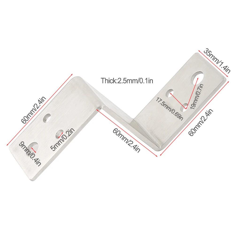 Corner Brackets Connector Z-Shaped Corner Fixed Fasteners Multifunctional Stainless Steel Fixed Code Connector Hardware