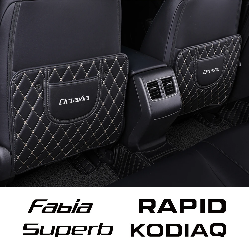 Skoda Octavia Fabia Rapid Superb Kodiaq Scala Karoq Citigo Kamiq Roomster Enyaq용 카시트 안티 킥 패드, 자동차 액세서리, 1 개 