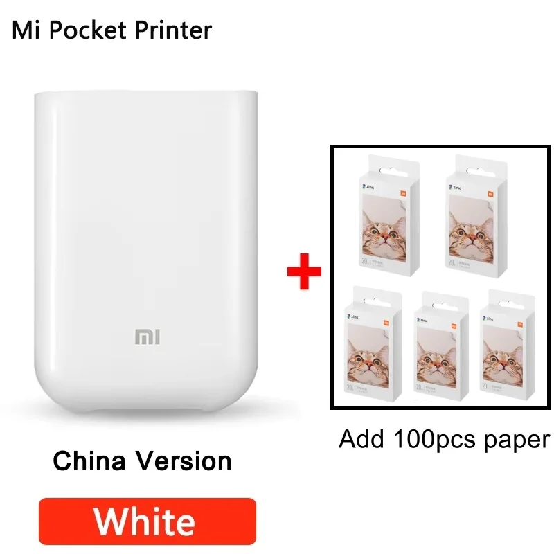 طابعة الجيب Xiaomi ZINK AR صور فيديو DIY بلوتوث بدون حبر 3 بوصة محمولة مشاركة الطابعة الذكية تطوير جهاز الصور