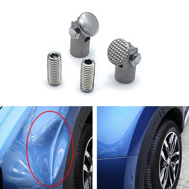 

1 Pair Automotive Dent Repairing Tool Universal Head Car Dent Repair Pad Iron Steerable Changeover Head Sliding Rod Plug