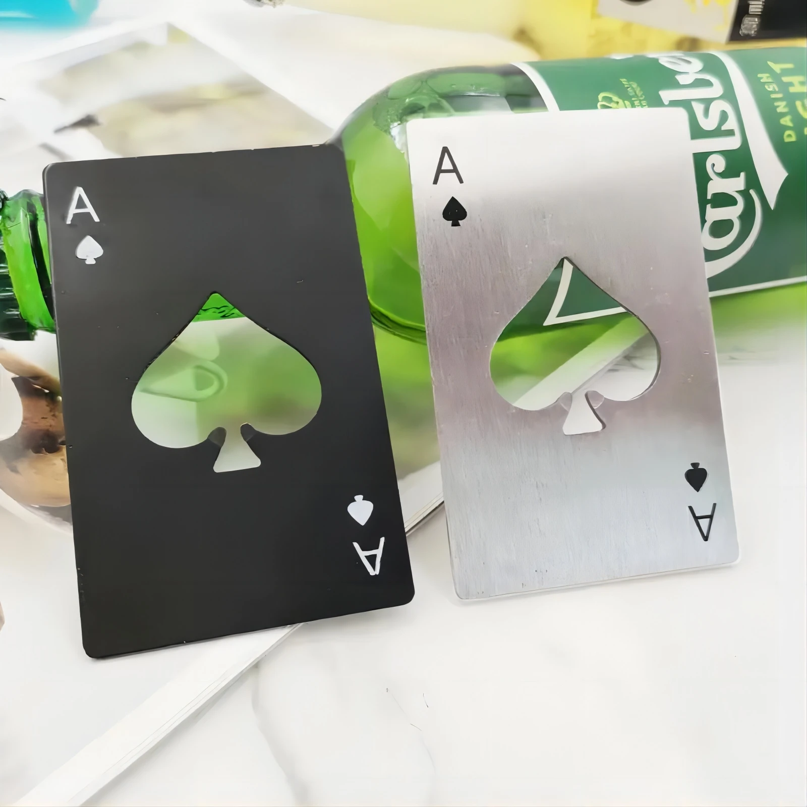 Stainless Steel Metal Poker Game Waterproof Blackjack Game Toss Durable Silver Card Poker Opener Playing Cards playing cards