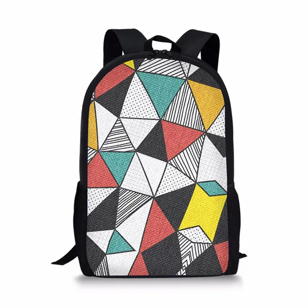 

Creative Geometric Pattern School Bag for Kids Boys Girls Book Bag Casual Backpack Teenager Laptop Bag Travel Storage Rucksacks