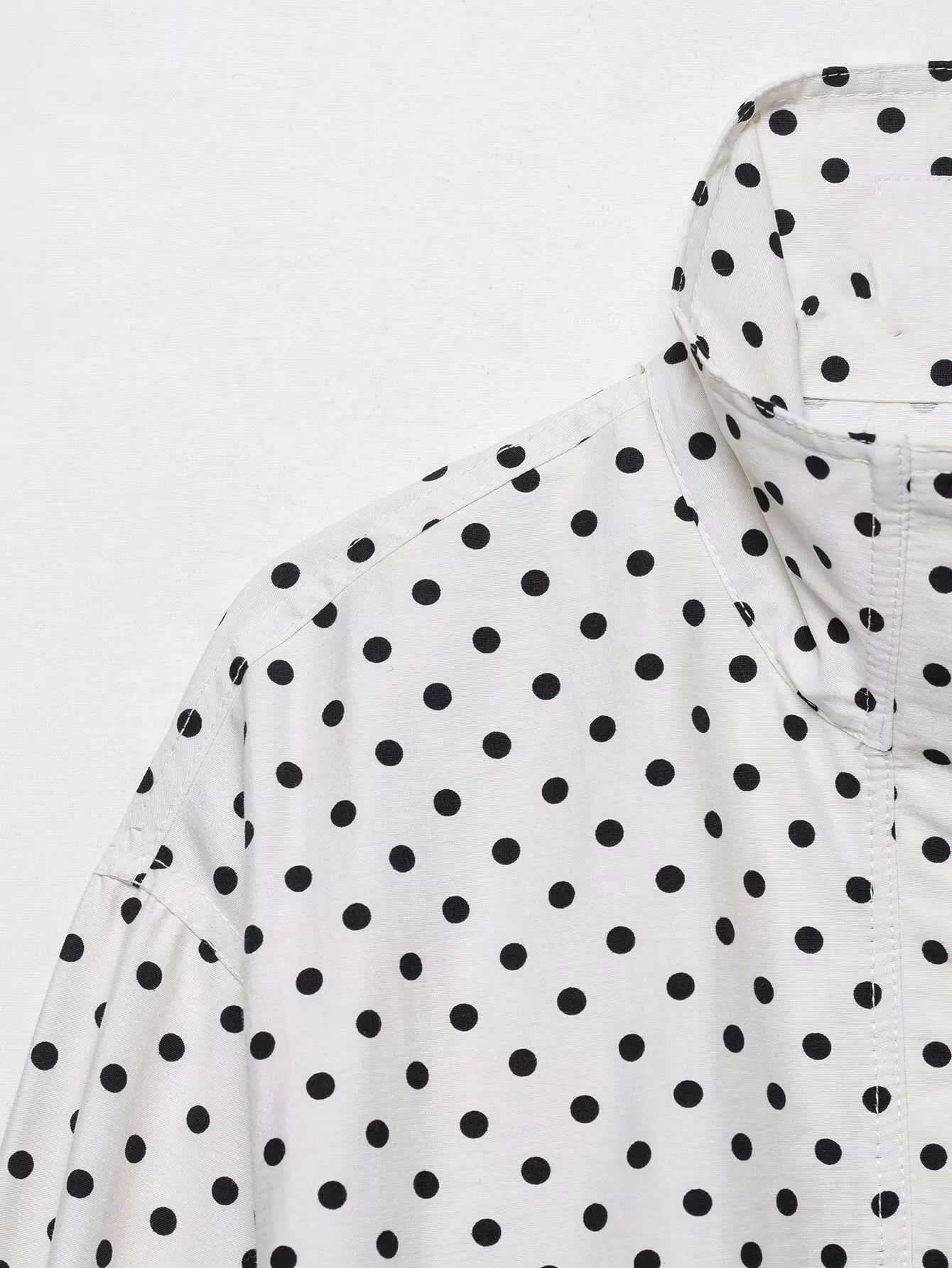 Hohe Taille Zipper Lose Outwear Dame Straße Outfits Herbst Elegante Polka Dot Jacke Für Frauen Stehen Kragen Kordelzug Mäntel – Detail 13