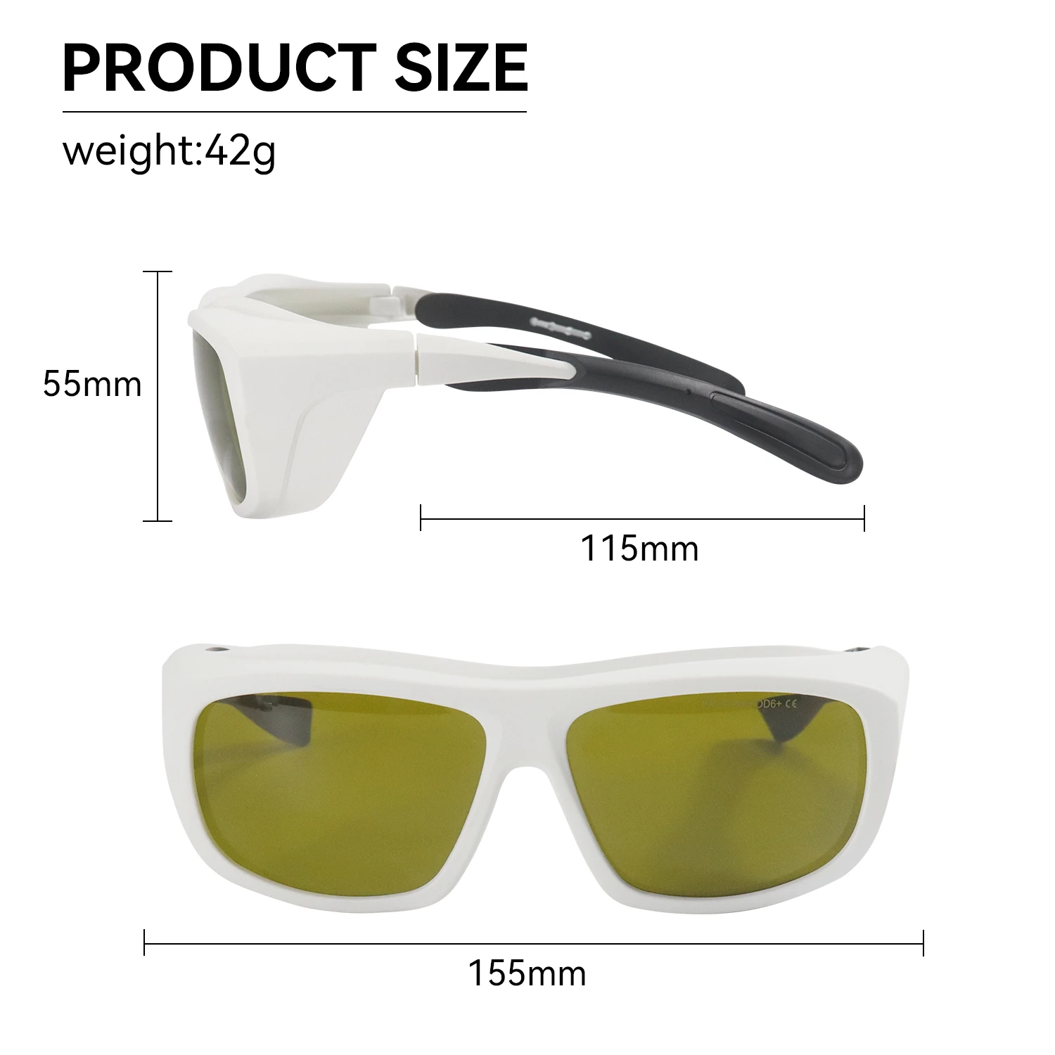 Lunettes de sécurité laser OD6 190-510nm protection bleu