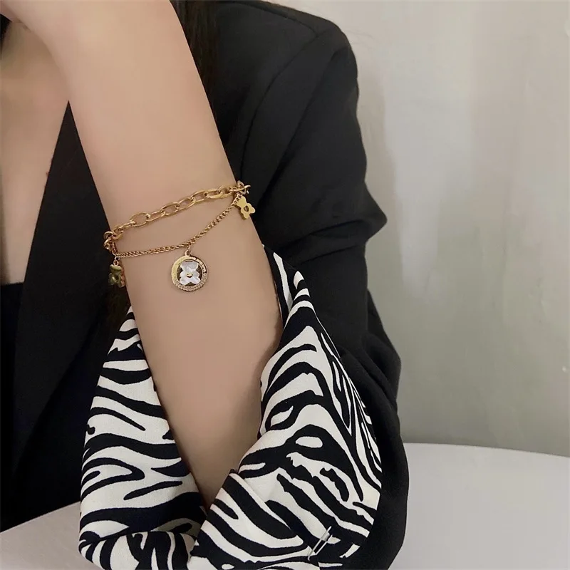 Hip Hop Style Women Bracelet Stainless Steel Cute Bear Shape Party Gift Girls Jewelry