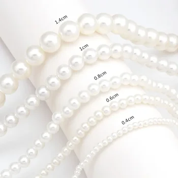 Elegant Big White Imitation Pearl Beads Choker Clavicle Chain Necklace for Women Wedding Vintage Pearl Jewelry Collar 2023 New 1