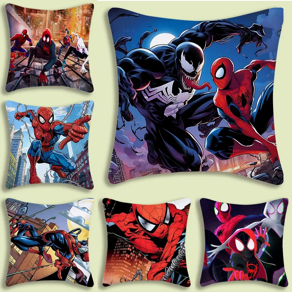 Spider-Man Mascot Pillow Covers Sofa Decorative Home Double-sided Printing Short Plush Cute Cushion Cover