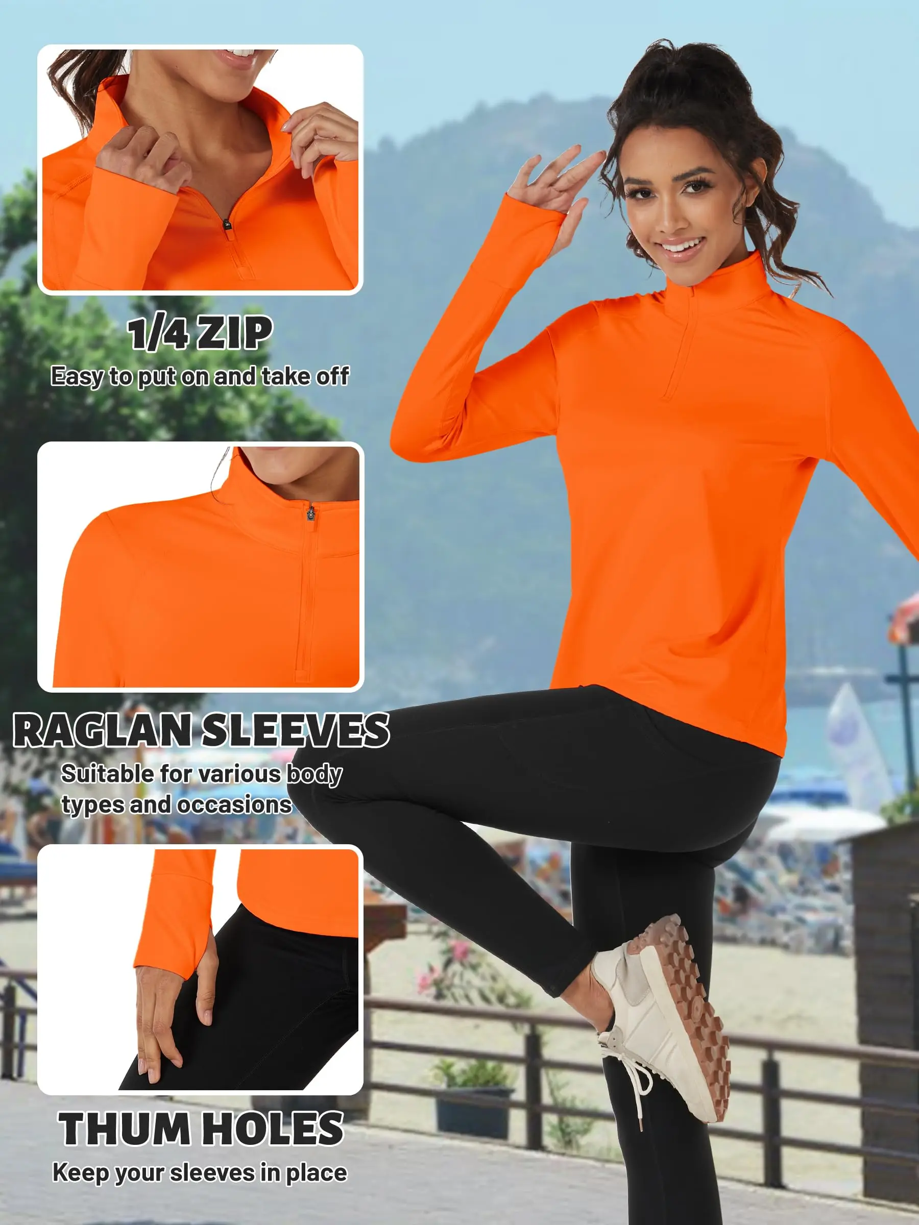 TACVASEN Fleece 1/4 Zip-Up Pullover Womens Warm Long Sleeve Outdoor Sports Tops Breathable Athletic Running Jogging Sweatshirts