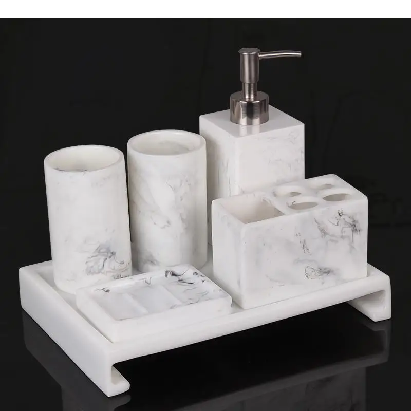 

Resin Bathroom Set Lotion Bottle Mouthwash Cups Toothbrush Holder Soap Dishes Creative Home Shampoo Hand Sanitizer Bottles Trays
