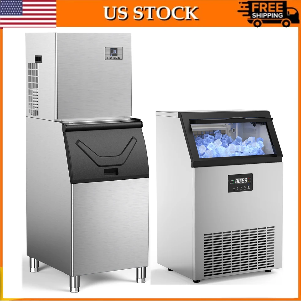 Commercial Ice Maker with Large Storage Bin