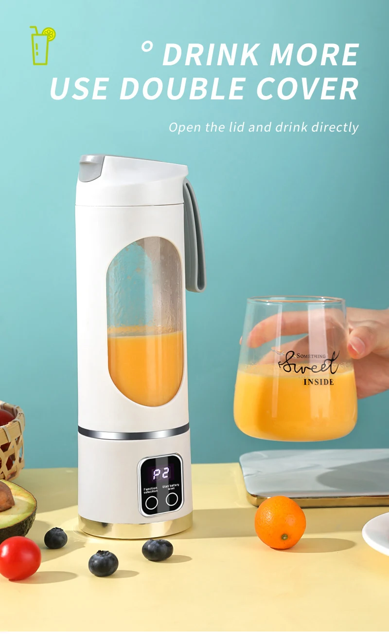 Description Picture 6 of item450ml Fruit Juicer 8 Blades 3 Gears USB Rechargeable Portable Blender Ice Crusher for Shakes and Smoothies Juicer Cup