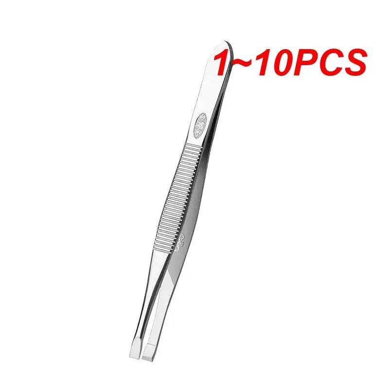 

1~10PCS Eyebrow Hair Tweezers Professional Eyebrow Hair Removal Tweezer Flat Tip Tool Stainless Steel Convenient Small Tool