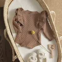 Ma&Baby 0-24Months Newborn Infant Baby Girl Romper Knit Ruffle Warm Long Sleeve Jumpsuit Toddler Fall Spring Clothing 3
