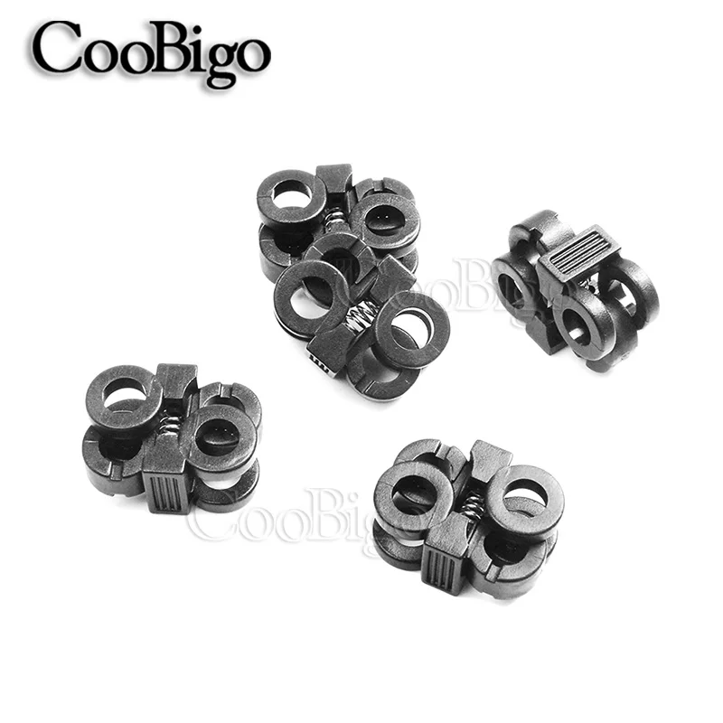 Cord Lock Stopper Paracord Accessories Detachable Stopper Cord Lock Cord Stopper Cord End Lock Cable Rope Clamps 10pcs Cord Lock Spring Stopper Toggle Clip Plastic for Shoelace Clamp Drawstring Clothing Backpack Paracord Accessory Hole 5.5mm